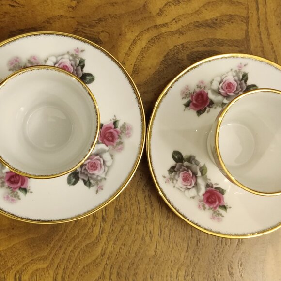 Set of 2 Vintage Demi Tasse Espresso Cups, gold gilded - Picture 6 of 11